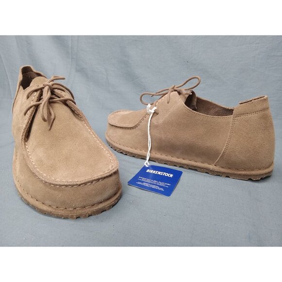 Birkenstock Mens Utti Lace Gray Taupe Suede Moccasin Size 12 REGULAR-NEW NO BOX! main image 5